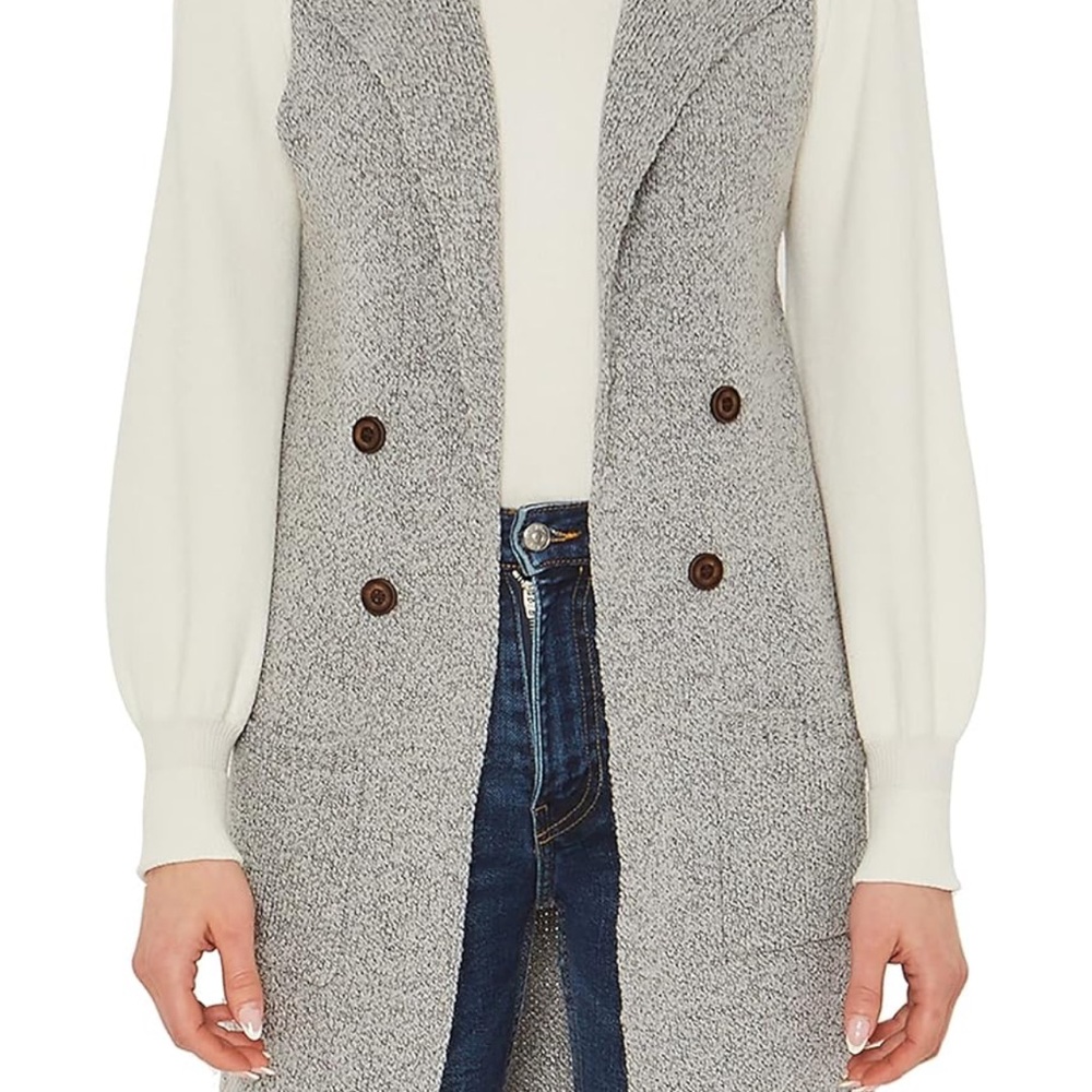 NWT Love Tree Woman’s Sleeveless Long Sweater Open Front  Cardigan